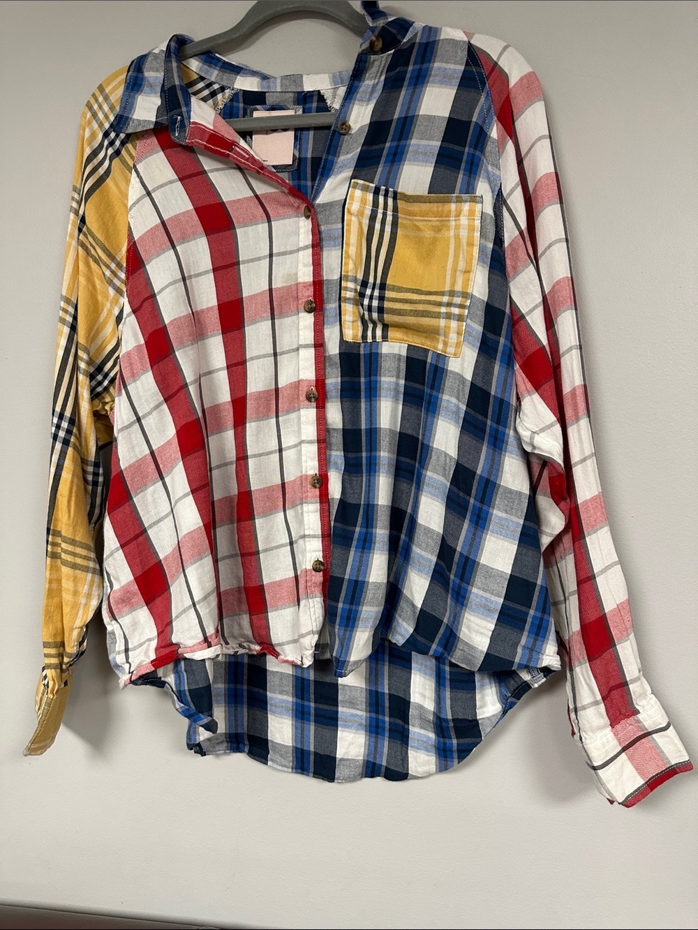 SO ‘Good for Life’ Multicolor Plaid Button Down Cotton Blend Cabincore  Shirt, L